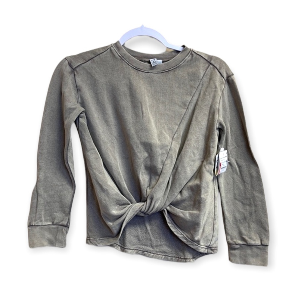 Zella Grey Porpoise Farrah Twist Top NWT Size Medium